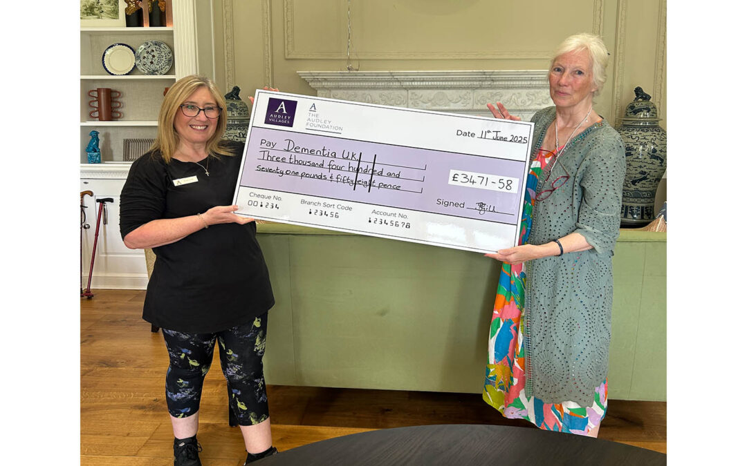 Audley Mote House donates to Dementia UK